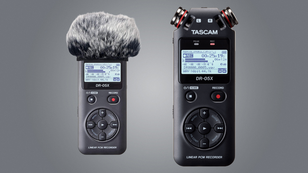 TASCAM DR-05X 2 CH Linear PCM Recorder + Windscreen for DR Series Handheld Recorders